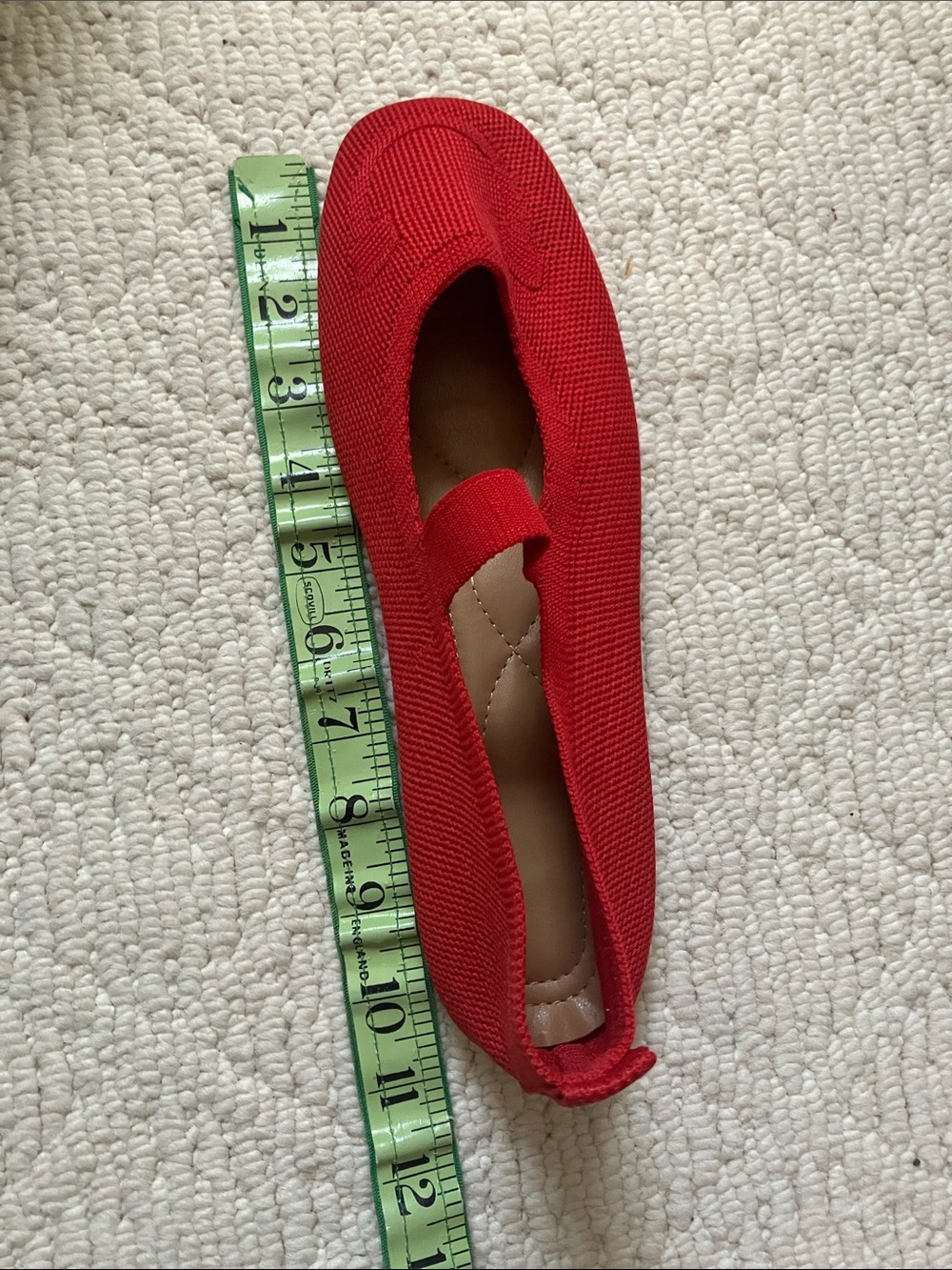 Women’s Red Knit Square Toe Mary Jane Flats Size 41 (10/10.5) - Picture 8 of 8